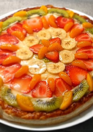 Una foto de Hojaldrada de frutas
