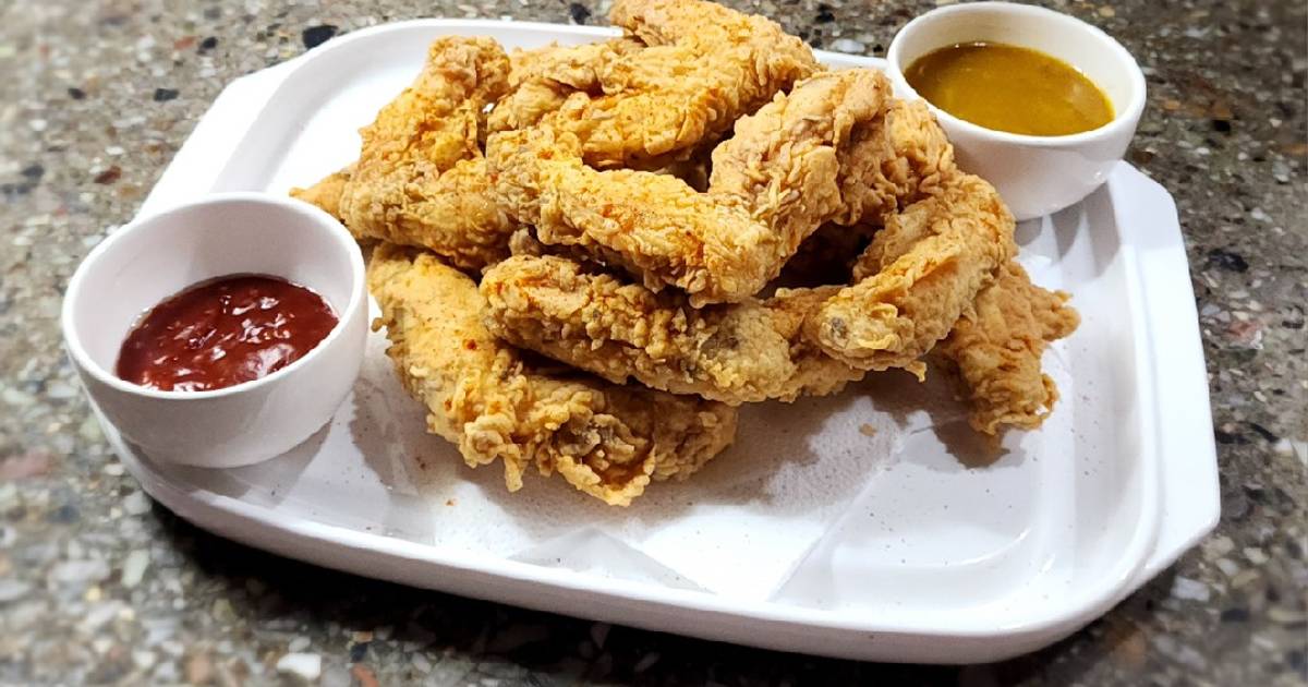 Alitas de pollo frito estilo KFC 🍗 con salsa picante🌶️ y