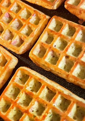 Une photo de Gaufres au jambon