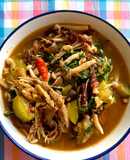 แกงเผ็ดฟักทองเห็ดปลาย่างใส่ดอกงิ้ว🌶️🧄