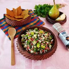 A picture of Spicy Babugosha Salsa (Indian Pear Salsa).