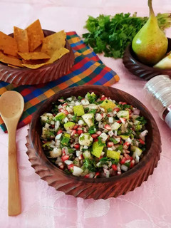 A picture of Spicy Babugosha Salsa (Indian Pear Salsa).