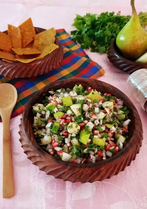 A picture of Spicy Babugosha Salsa (Indian Pear Salsa).