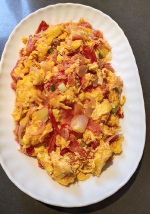 A picture of Egg with Tomato.