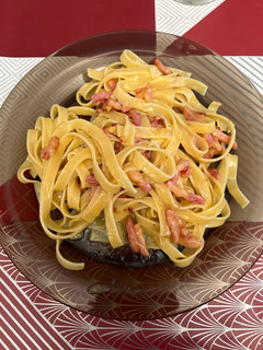 Una foto de Carbonara italiana