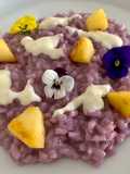 RISOTTO CAVOLO VIOLA, FORMAGGIO DI CAPRA, PERA CARAMELLATA