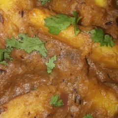 A picture of Curried Sweet Potatoes in Coconut Milk.