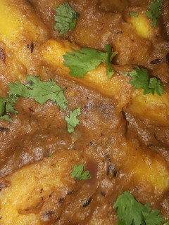 A picture of Curried Sweet Potatoes in Coconut Milk.
