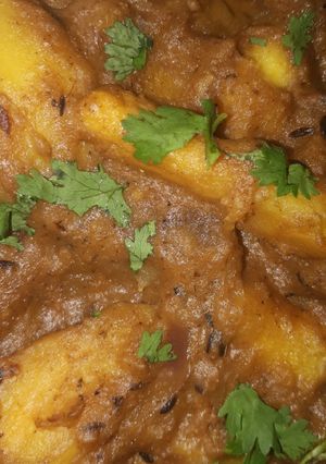 A picture of Curried Sweet Potatoes in Coconut Milk.