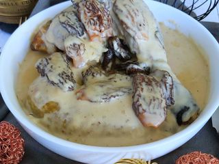 Pintade aux morilles et Champagne