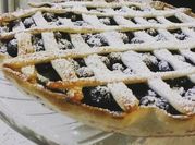 Una foto de kuchen de arandanos