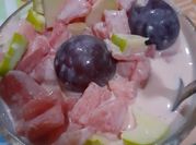 A picture of yoghurt fruit salad