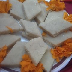 Kaju peanut katli A picture of Kaju peanut katli.