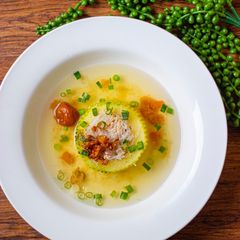 Stuffed Marrow With Salted Japanese Plum (umeboshi) in Asian Broth 🌿 A picture of Stuffed Marrow With Salted Japanese Plum (umeboshi) in Asian Broth 🌿.