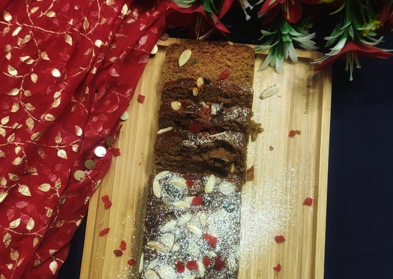 Dry fruits and jaggery wheat cake