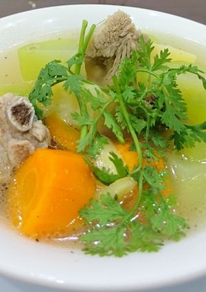 Hình của món Sườn non hầm susu cà rốt.
