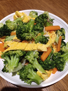 A picture of Broccoli with Eggs.