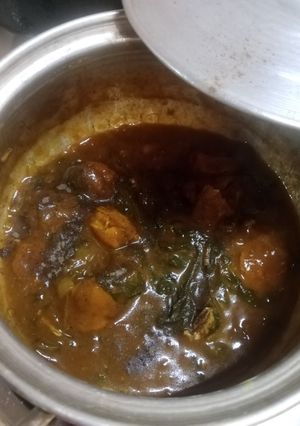 عکسی از دستور آلو اسفناج با مرغ