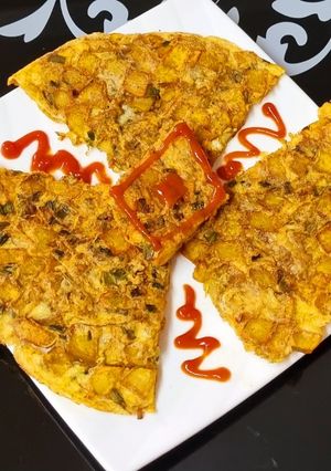 عکسی از دستور املت سيب زمینی و پیازچه