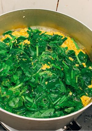 Hình của món Canh rạm rau mồng tơi mix rau đay.