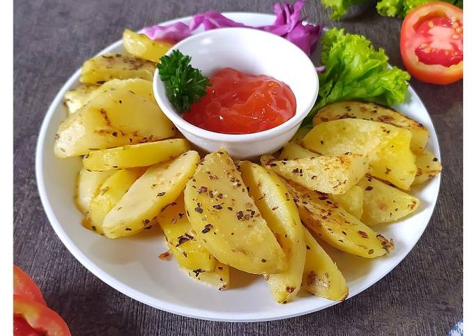 Cara Gampang Menyiapkan Potato wedges teflon, Lezat Sekali