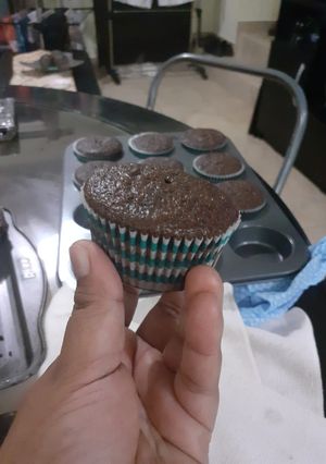 Una foto de Muffins de chocolate y chispas