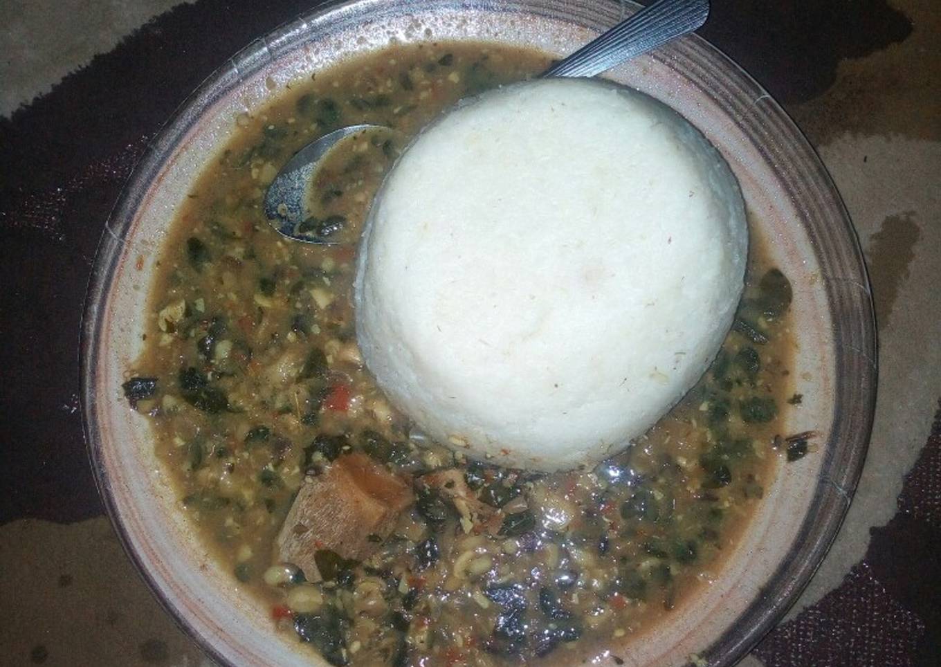 Tuwon shikafa with miyar zogale(Moringa soup)