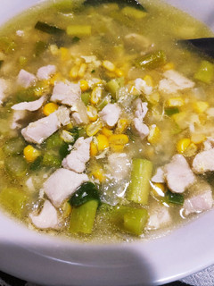 Foto resep Sup asparagus ayam telur kocok