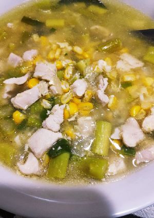 Foto resep Sup asparagus ayam telur kocok
