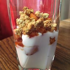 A picture of Apple pie yogurt parfait.