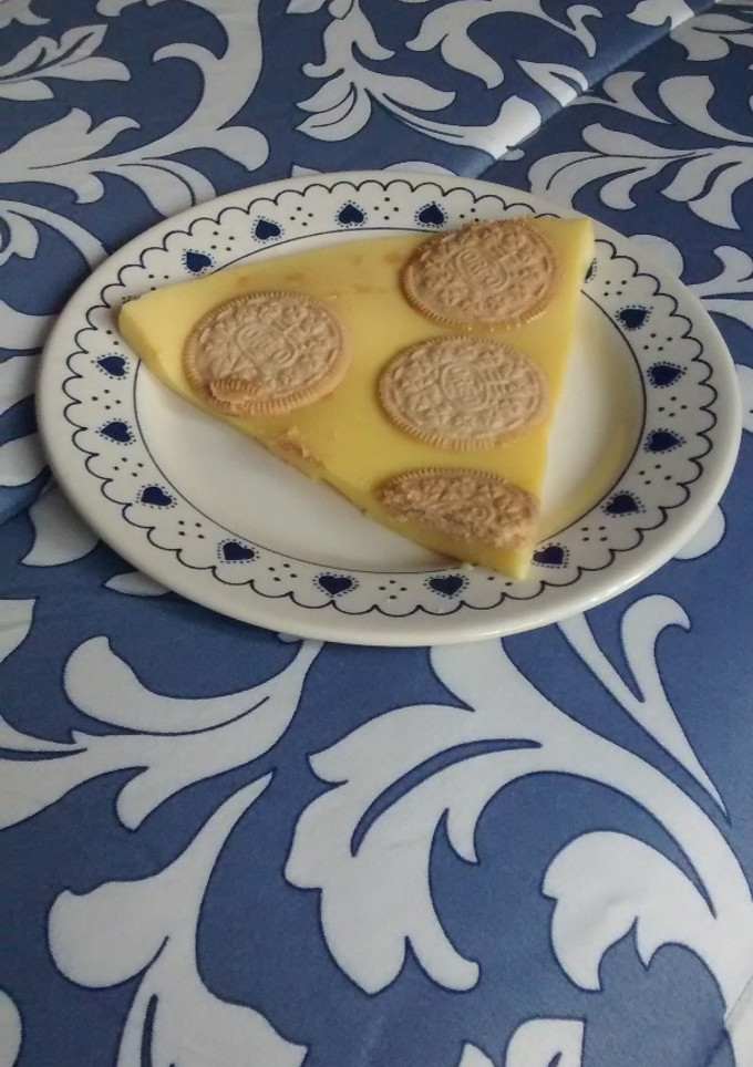 Una foto de [Pizza Dulce] Flan Vainilla Golden Oreo