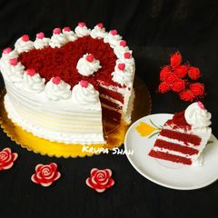 Red velvet cake without cream cheese eggless A picture of Red velvet cake without cream cheese eggless.