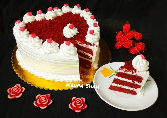 eggless red velvet cake | Indian style red velvet cake | red velvet cake  with cream cheese frosting |