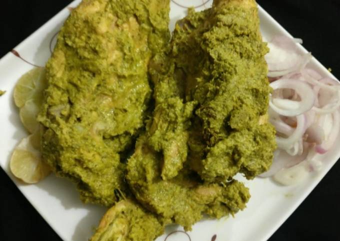 Zero oil green chicken