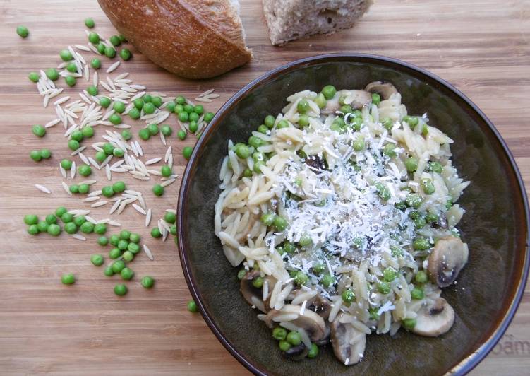 Easiest Way to Prepare Ultimate Mushroom, Orzo, and Pea Salad