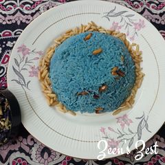 Blue Ghee Rice with Pine nuts A picture of Blue Ghee Rice with Pine nuts.
