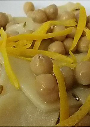 Foto di Maltagliati con ceci, cumino e arancia