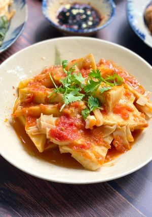 Hình của món Măng Kho Cà Chua.