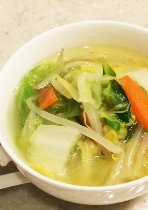A picture of Hearty Vegetable Salt Ramen-Style Soup.