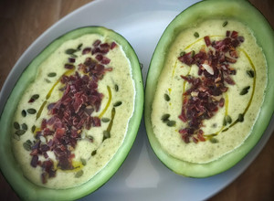 Foto principal de Crema fría de melón con jamón (en Thermomix)