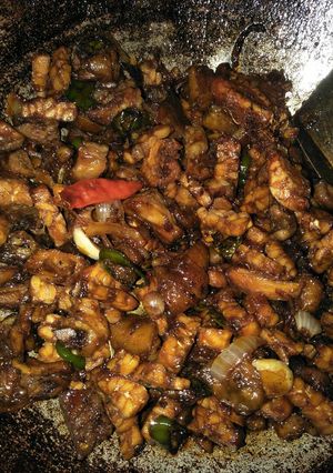 Foto resep Orek tempe mix kulit ayam,hati ampela