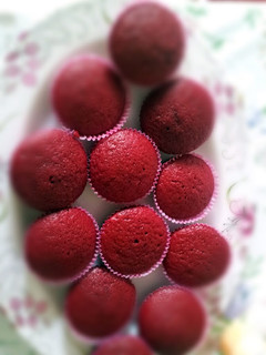 A picture of Red Velvet Cupcake with Cream Cheese Frosting.