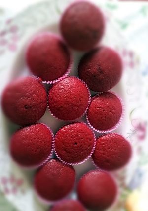 A picture of Red Velvet Cupcake with Cream Cheese Frosting.