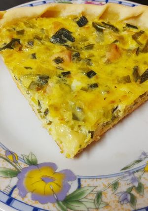 Una foto de Tarta de puerro y pollo