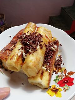 Foto resep Roti gulung pisang coklat