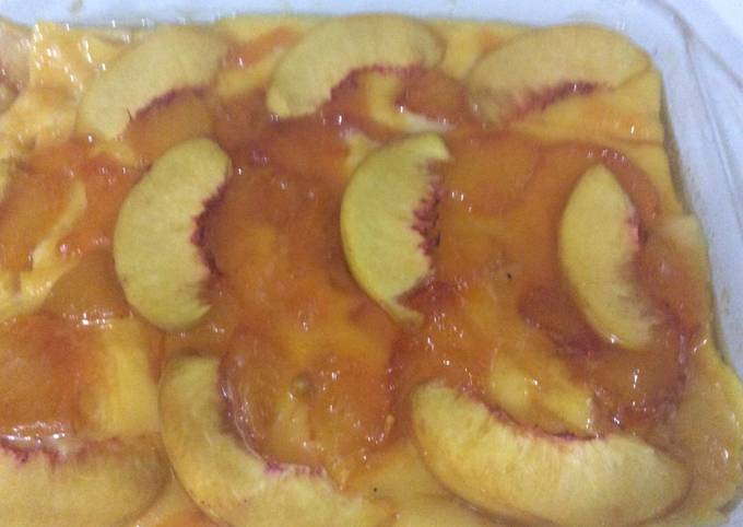 Biscuits custard with peach jam