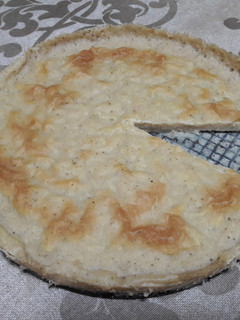 Una foto de Tarta de queso sin gluten y vegana (versión horneada) 🍰