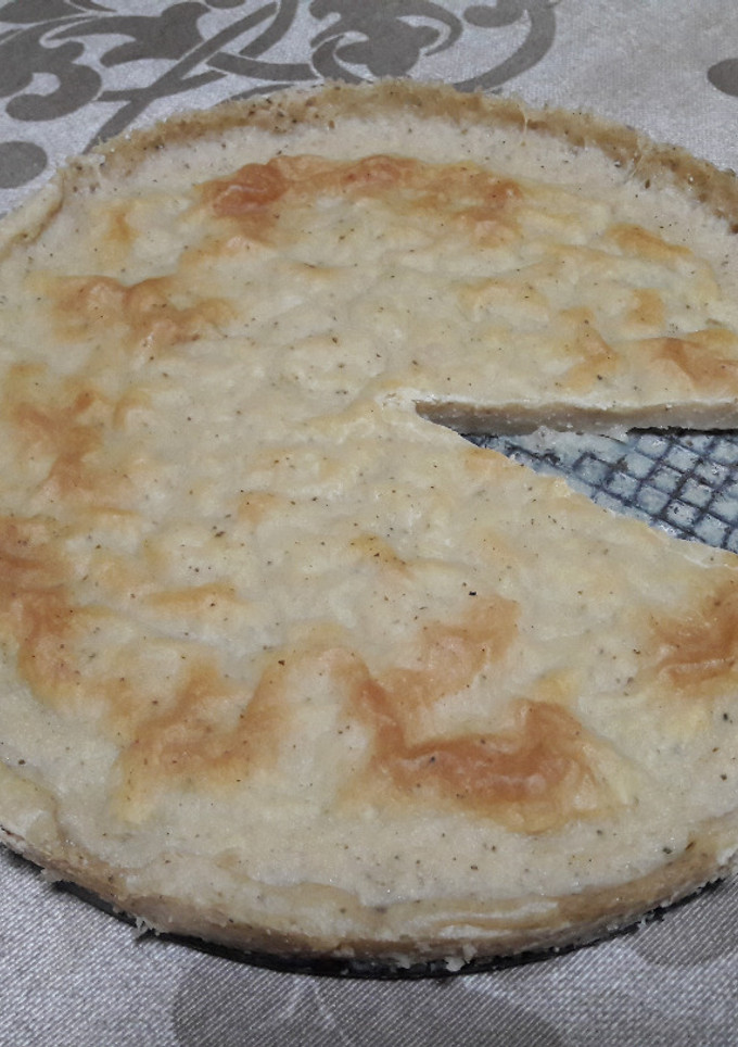Una foto de Tarta de queso sin gluten y vegana (versión horneada) 🍰