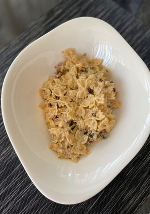 Sült hagymás tészta recept fotója