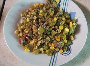 Una foto de Guiso de porotos verdes